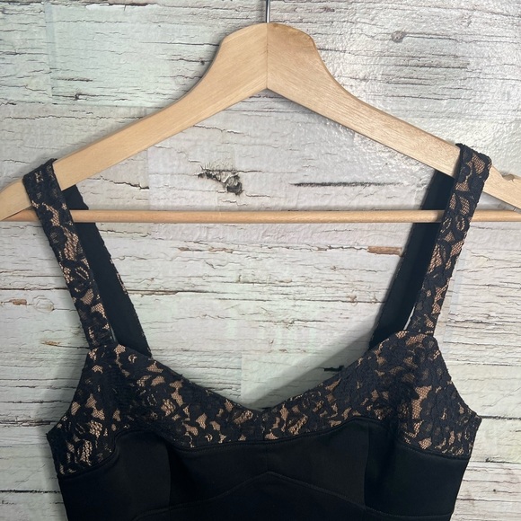 Bcbgmaxazria black tank top blouse lace brown size xs NWT - Picture 3 of 7